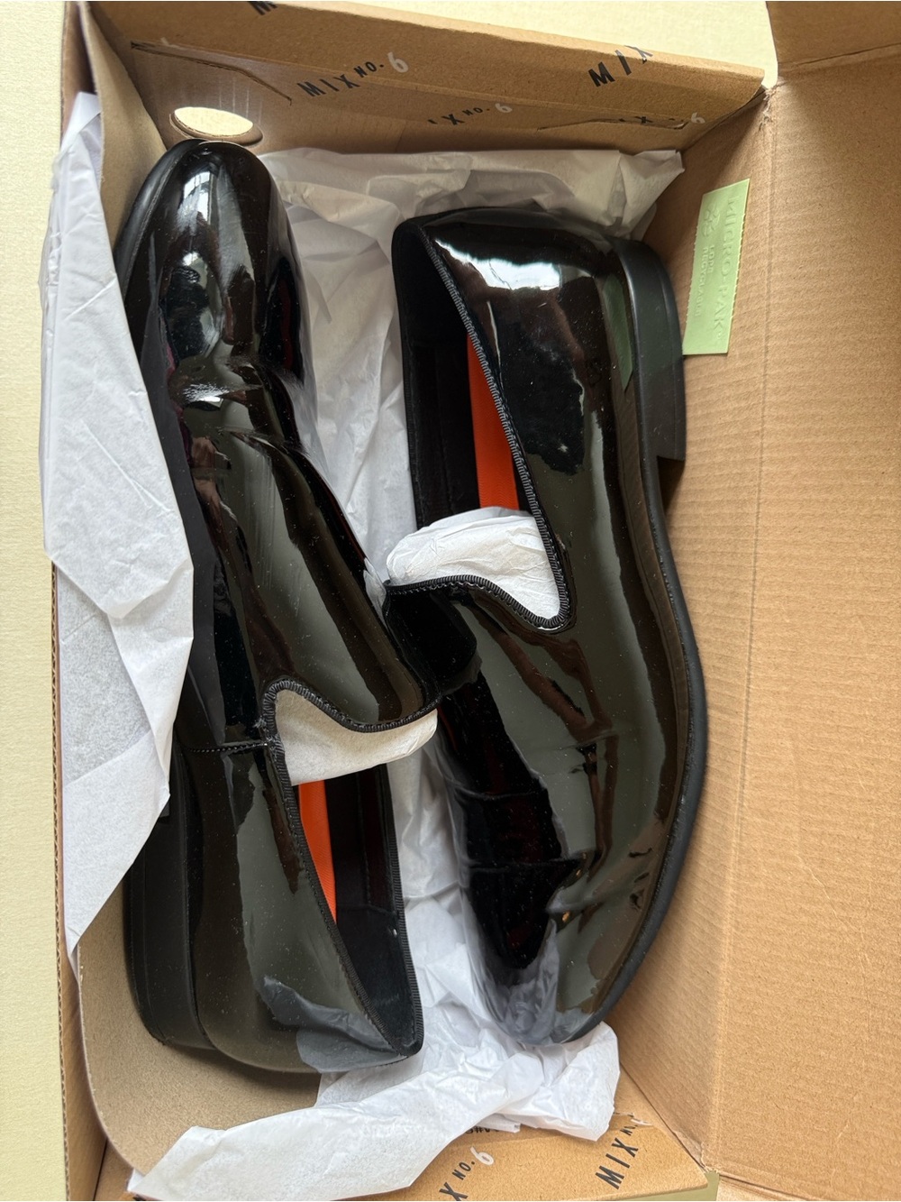 Mix No. 6 Men's Black Patent Slip-On Loafers - Picture 2 of 7